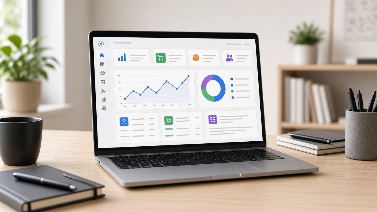Ecommerce build process dashboard showing catalog, orders, and store admin for a Dubai project.